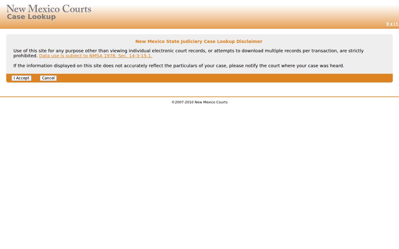 San Miguel County case search Case Lookup application