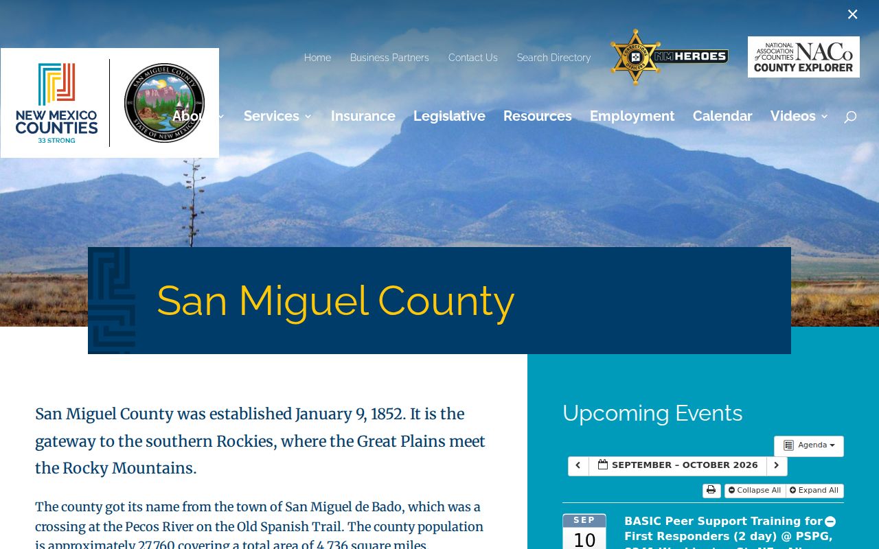 San Miguel County court docket New Mexico Association of Counties profile