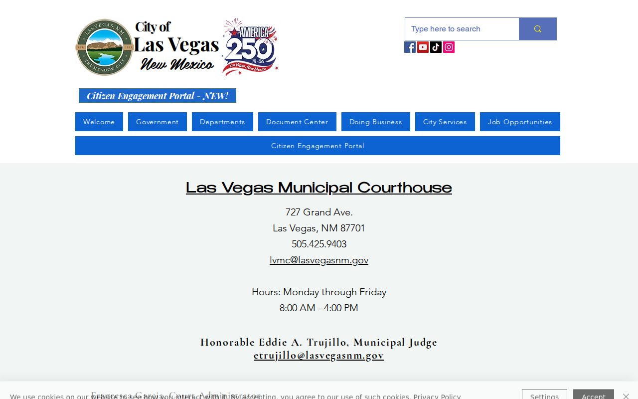 Las Vegas court docket Municipal Court contact page
